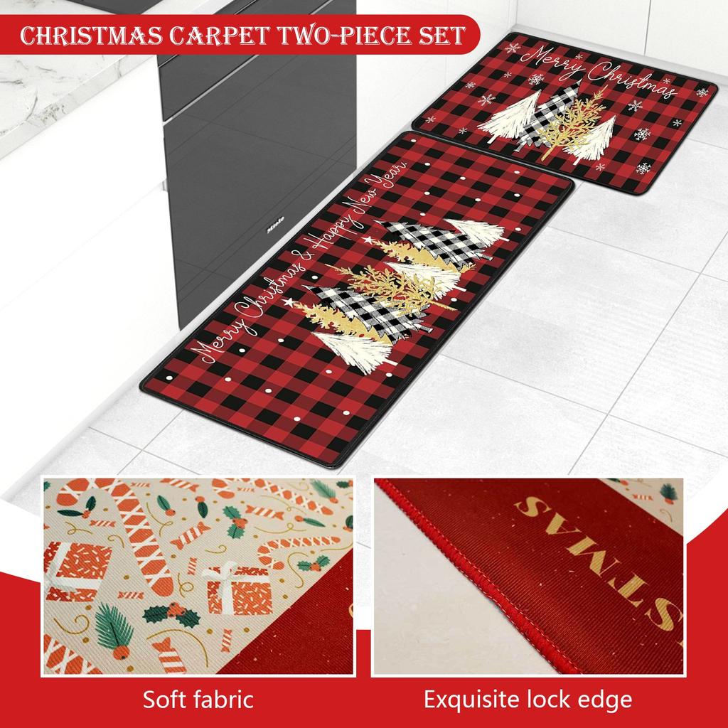 2 stücke Weihnachten Teppich 17*24in/17*47 In Tufted Rutschfeste Badezimmer Haustür Schlafzimmer Küche Wohnzimmer Matte Teppich
