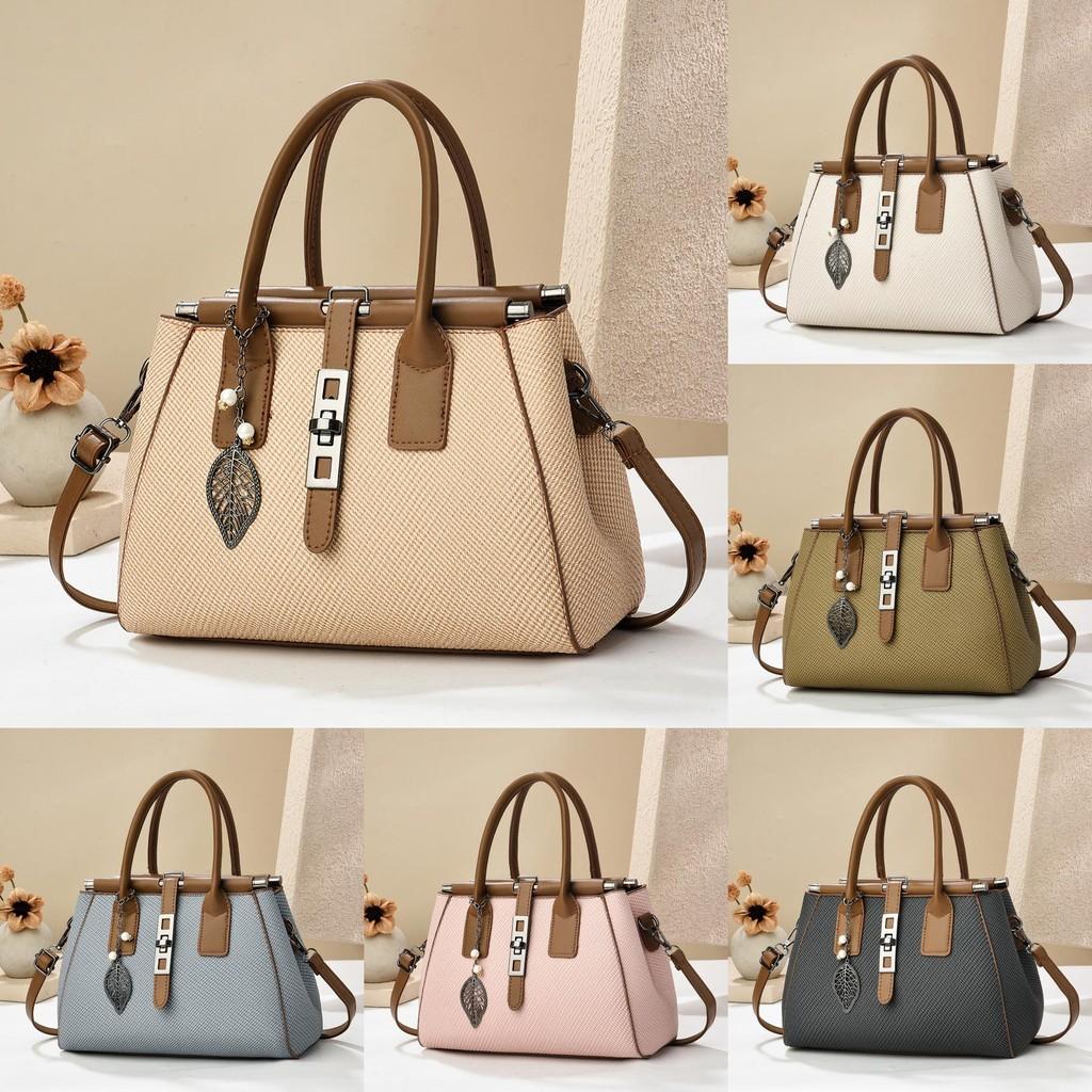 Leaves Bag Pendant Fashion Pu Inner Compartments Stitching Elements Daily Outing