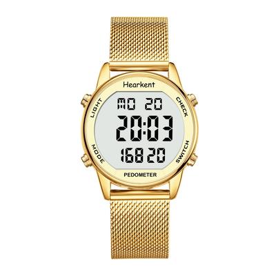 Hearkent Women's Pedometer Watch, Waterproof, Backlight, Step Count, Distance, Calories, Countdown, Stopwatch, Alarm, Hourly Reminders, Large Digital
