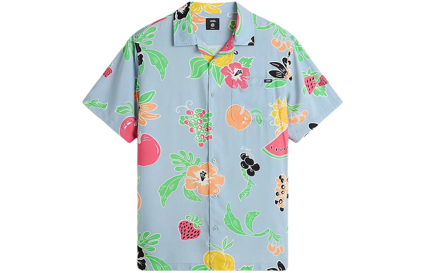 Vans Fruit Shirts Men s Blue Lapel Moderate Shirt VN000G7JDSB M