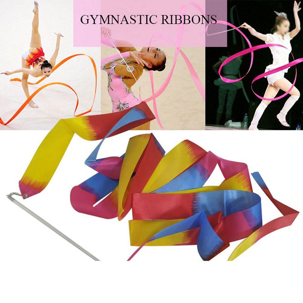 Child Gymnastic Ballet Professional Art Props Dance Stick 4M Gymnastics Ribbons Ballet Streamer