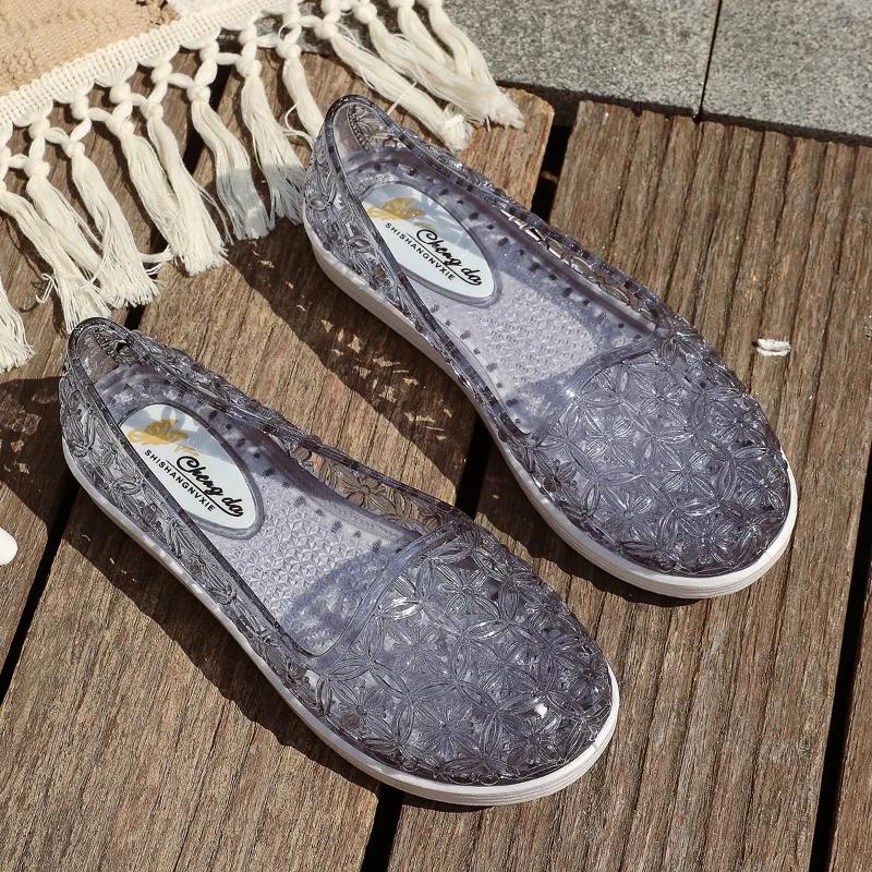 PU Hollow Out Round Toe Flats Spring/autumn Slip-on Ladies Bags on Sale 2025 Fashion Solid Shallow Concise Women's Shoes