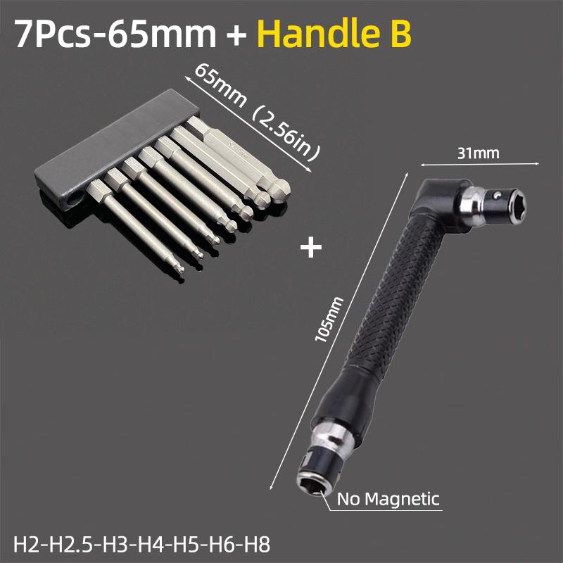 Ball End Hex Screwdriver Bits Set 1/4” Inch Screw Driver Drill Bit Shank Magnetic S2 Steel 65/100mm Ratchet Wrench Hand Tools