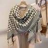 Swing And Winter Bird Grid Scarf Women'S Style Imitation Cashmere Scarf Thickened Air-Conditioned Room Warm Shawl Cape