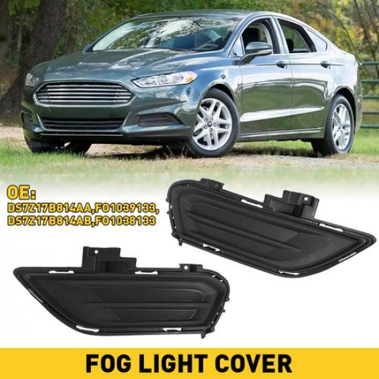 

Front Bumper Light Fog Hole Cover Left & Right Black For 2013-2016 Ford fusion
