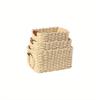 Set of 3 Woven Shelf Baskets Rectangular Cotton Rope Storage Bins with Handles for Organizing Toys Clothes Books in Nursery