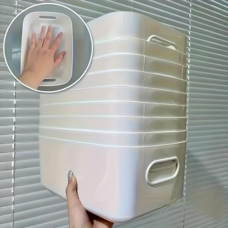 Ensemble de 1 boîte de rangement en plastique blanc - Conteneur carré de haute qualité, étanche et durable, design rectangulaire simple