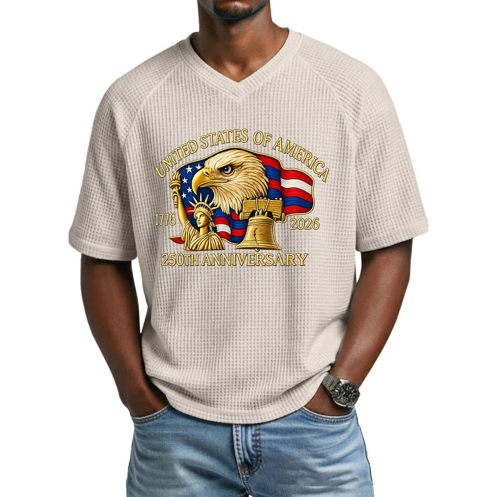 Men s loose and casual patterned letter print T-shirt short-sleeved top L бежевый