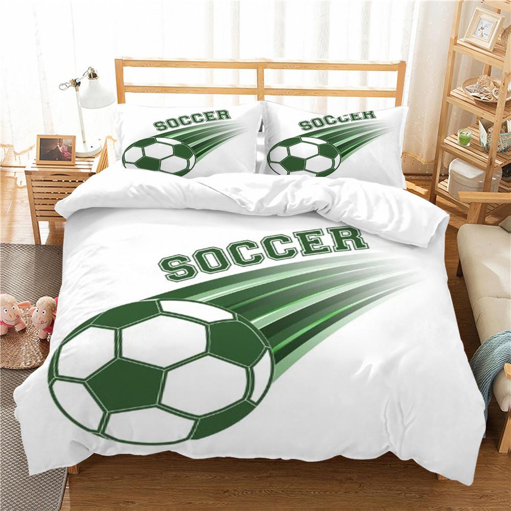 Hot Sell Football Bedding Cover Suit Scripes Unique Design Duvet Cover Set Soccer Bed Clothes Polyester Home Textiles Man Single Size Quilt Cover