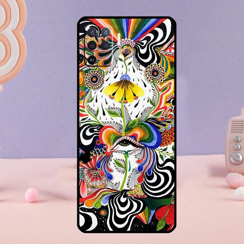 Bunte Psychedelische Kunst Handyhülle Für Oppo A80 A60 A40 A94 A54 A98 A78 A18 A38 A58 A16 A76 A96 A17 A77 A74 A57S A15
