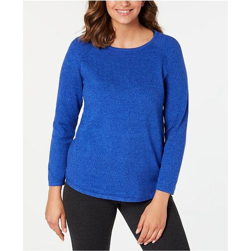 

Sunshine House Spring New Arrival Pure Cotton Export European and American plus Size Women s Clothes Pure Color Long Sleeves Knitwear Base Sweater Color blue XL: Bust size 116-120