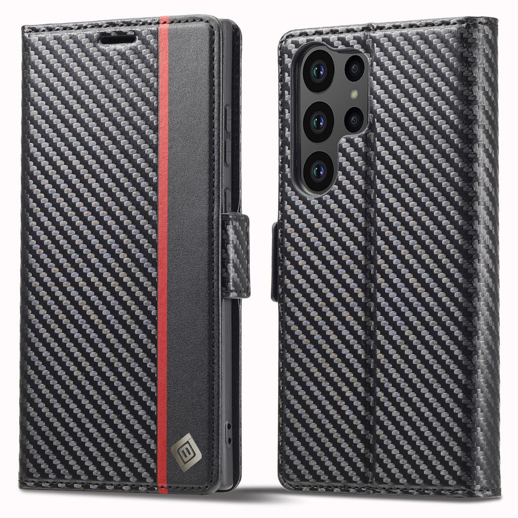 LC.IMEEKE For Samsung Galaxy S24 Ultra Case Carbon Fiber Texture Anti-drop Phone Guard Cover