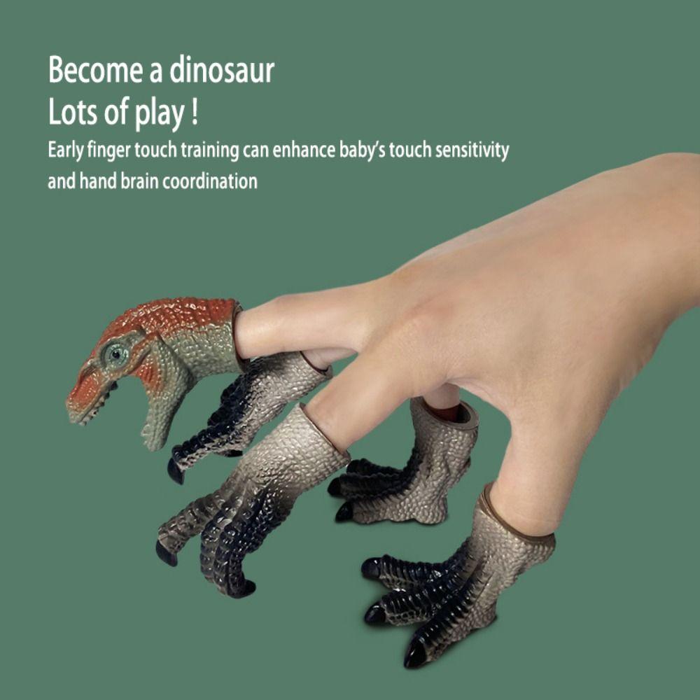5pcs Finger Doll Dinosaur Head Hand Puppet Finger Mini Baby Animals Model  Preschool Kindergarten