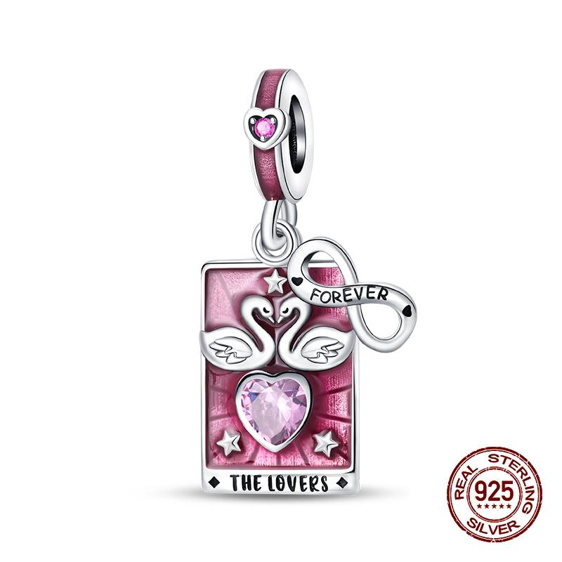 100% 925 Silver Tarot Collection Pendant DIY Hourglass Beads Fit Pandach Original Bracelet Women Jewelry Birthday Gift