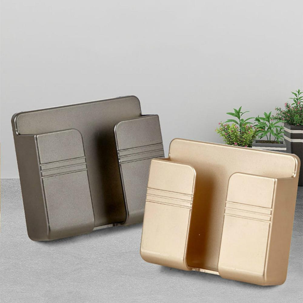 Free Storage Box Plug Bracket Wall Mounted Remote Control Mobile Phone Charging Hanging Holder