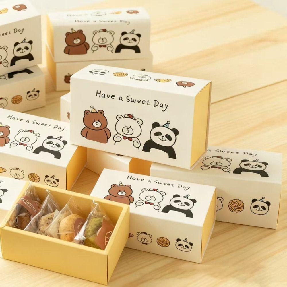 Cartoon Bear Drawer Box DIY Baking Packaging Boxes for Biscuits Cookies Snowflake Crisps Candies