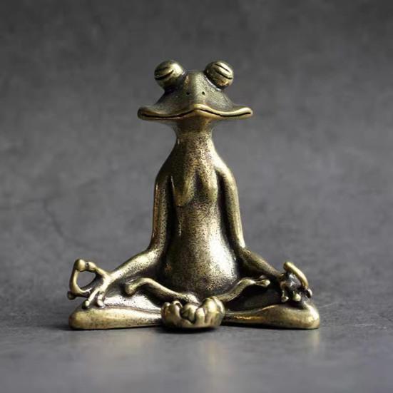 Medytacja Mgła Uchwyt na Kadzidła w Patyczkach Vintage Metal Siedząca Żaba Kadzielnica Dekoracja Ozdoba na Biurko Domowe Biuro Pokój do Jogi