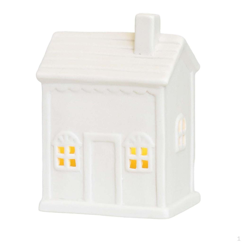 Ceramic Candle Holder DIY with LED Modern Decorative Ornaments White Figures Ornament for Desktop