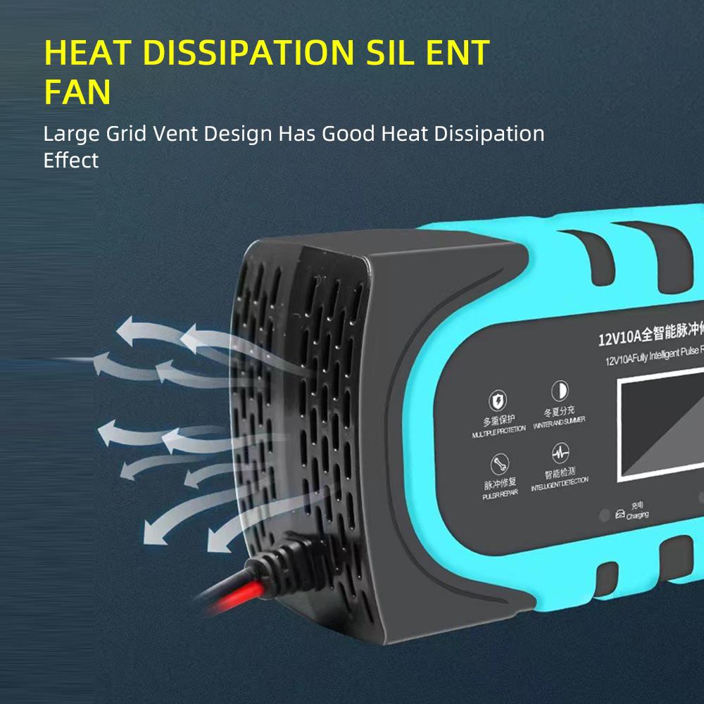 12V Intelligent Car Motorcycle Battery Charger Overheat Overcharge Multiple Protection with Lcd Display Car Charger Accessories