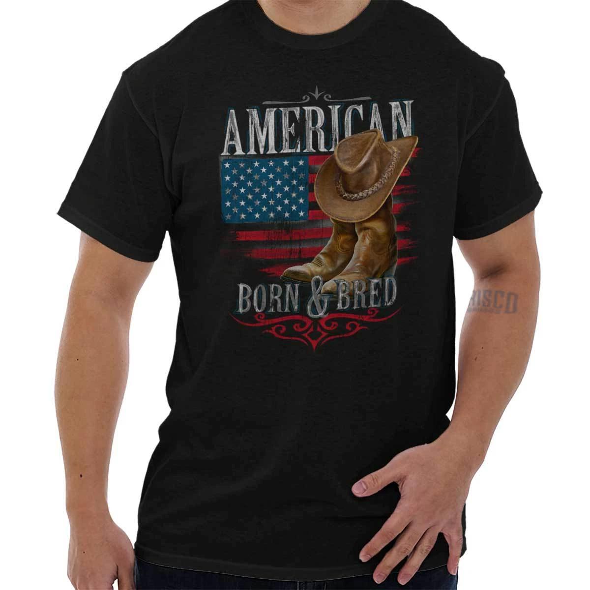 American Born Bred Country Southern Western Mens Short Sleeve Crewneck Tee XL