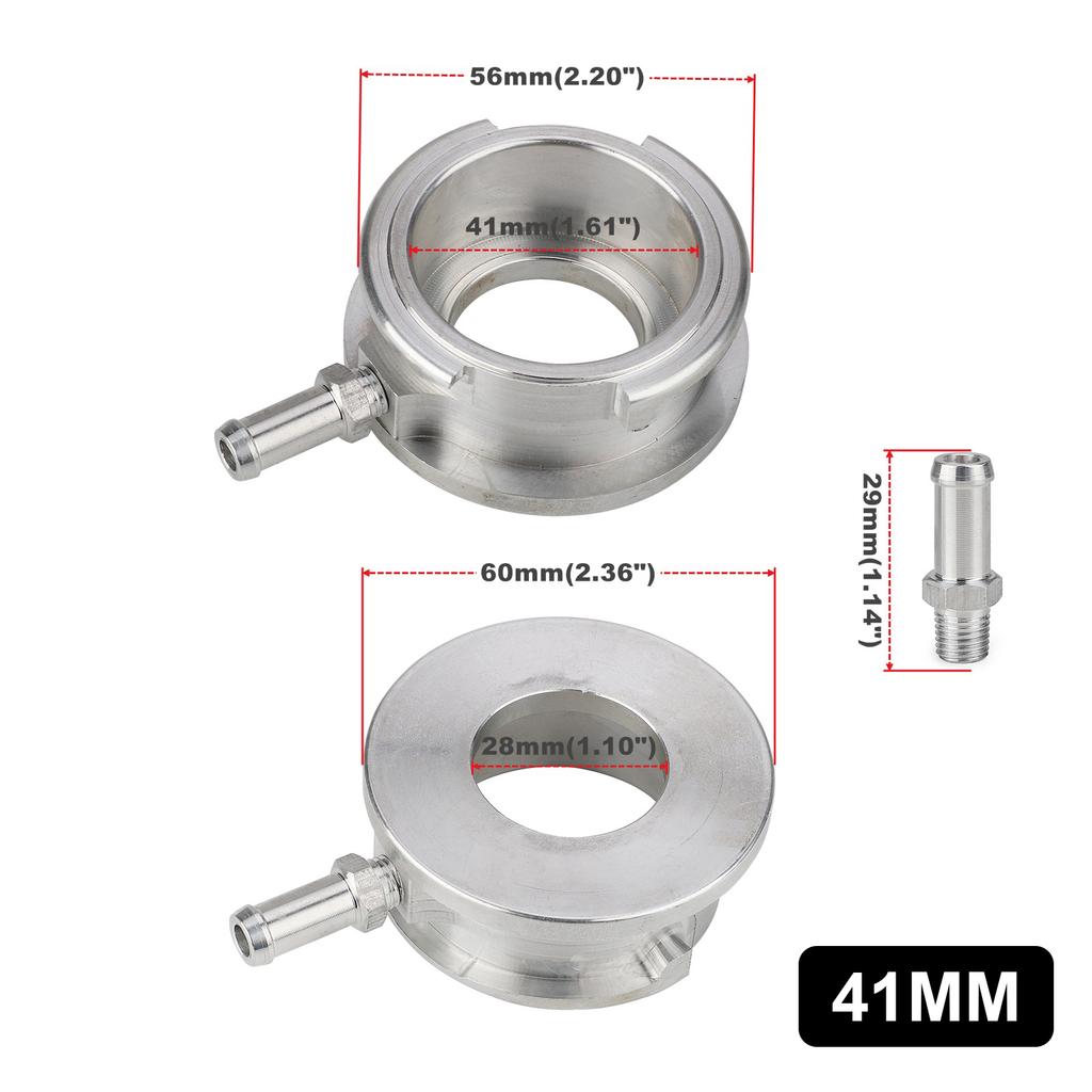 New Car Silver Radiator Filler Neck 41mm or 32mm ID Billet Aluminium Weld-On Radiator Hose Connector Filler Neck Flange Adapter