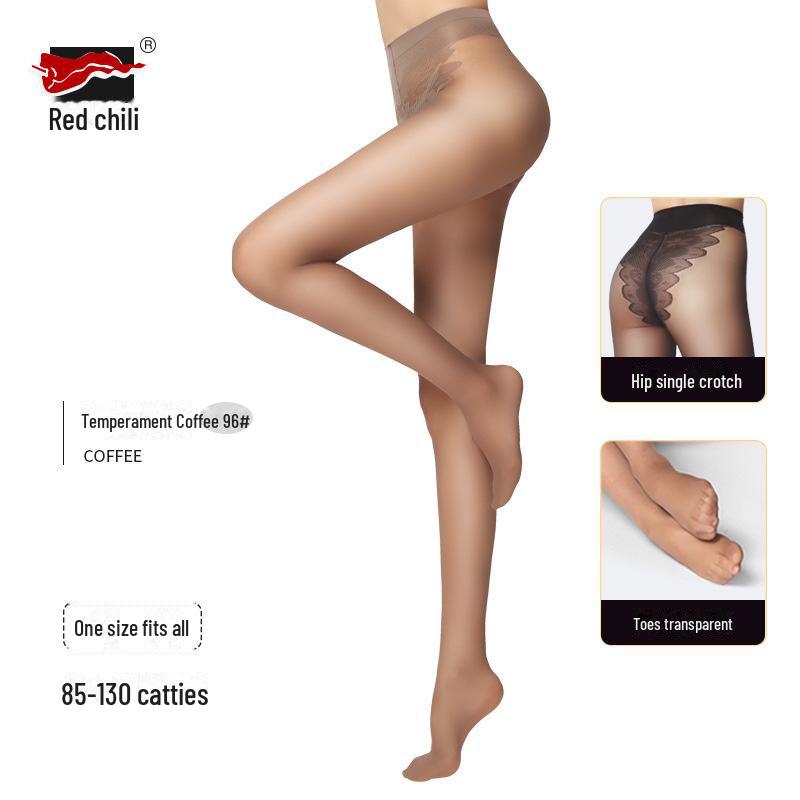 

Женские чулки Red Pepper Core-Spun Silk - 20D Bikini Butterfly Crotch, летние сексуальные, дышащие, анти-зацепляющие колготки One Size