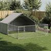 VidaXL Outdoor Dog Kennel Enclosure 4x3x1.9 M Galvanized Steel, Outdoor Dog Cage, Large Dog Cage, Kennel 3329241