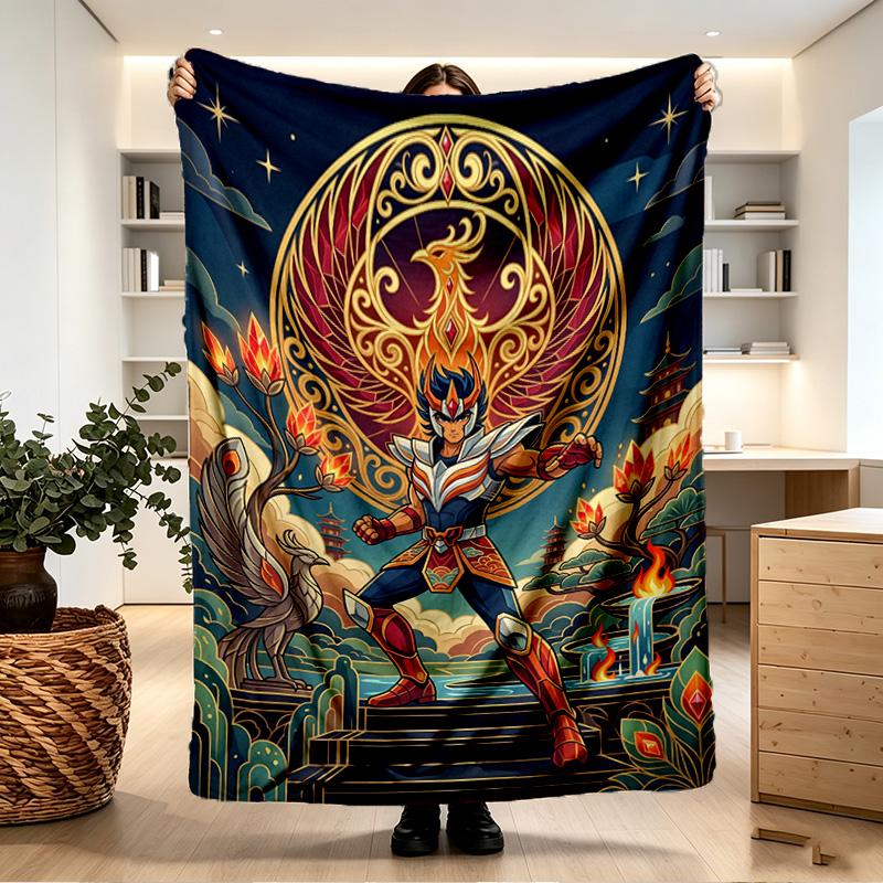 Saint Seiya Print Blanket - Soft & Comfortable, for Bedroom, Travel, Sofa, Home Decoration - Birthday Christmas Gift for Friend