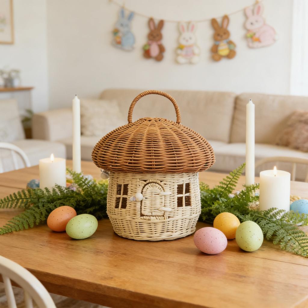 Wicker Modeling Basket, Storage Basket, Children's Outdoor Hand-held Picnic Basket, Hand-woven Flower Basket