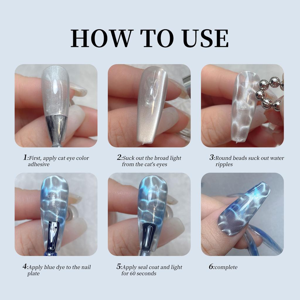 10Pcs Round Magnetic Bead Set For Nail Art Multi-Functional Strong Magnet Stones for Water Wave Ripple Cat Eye Design Nail Tools