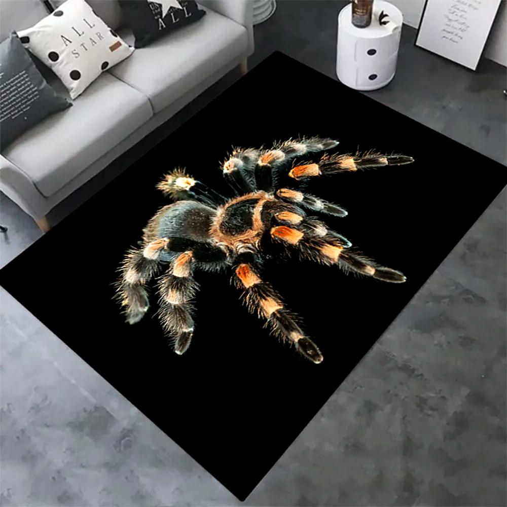 Halloween Spider Carpet 3D Printed Fear Horror Mat Trick or Treat Rug Living Room Bedroom Area Rugs Halloween Gift Home Decor