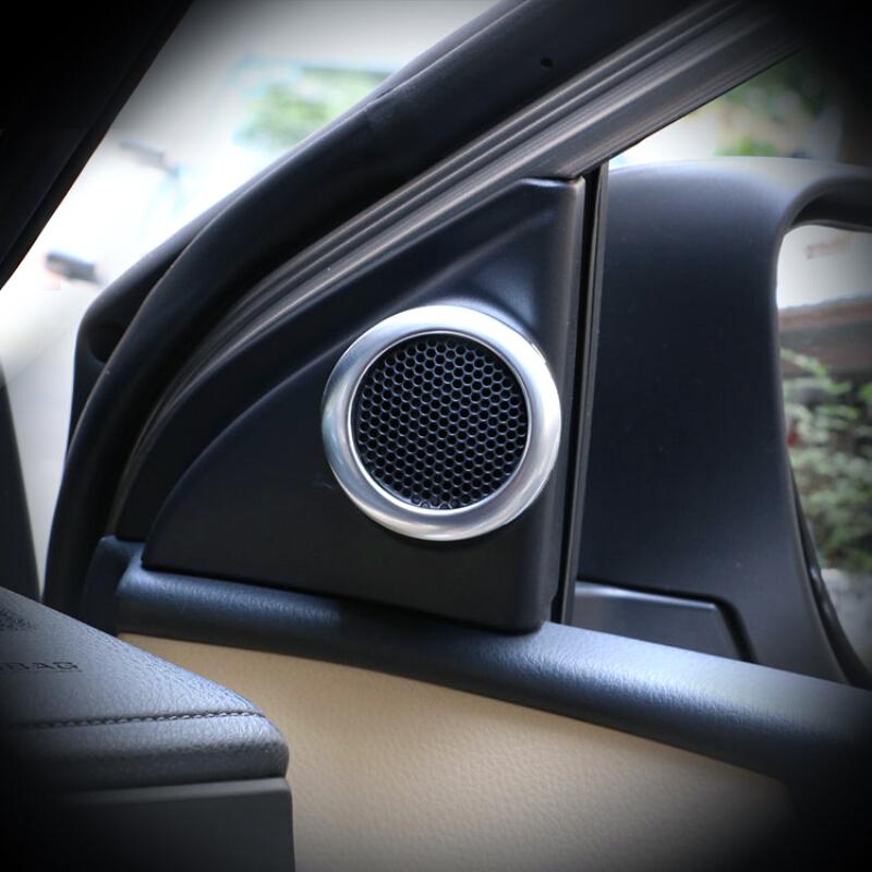 Dla Toyota Corolla S LE dla Corolla Hybrid 2014-2018 ABS Chrome samochodowe stereo głośnik audio obejmuje pierścień akcesoria wewnętrzne 2