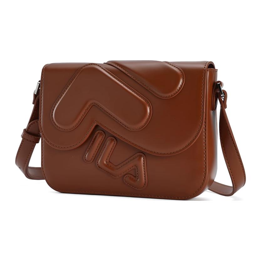 New FILA PU Tofu Bag, Shoulder Bag, Crossbody Bag Mini Women's Woody Brown Umber F13W519171FBN