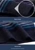 Men's Winter Thick Cashmere Sweater - Round Neck Business Casual Striped Merino Wool Knitwear.