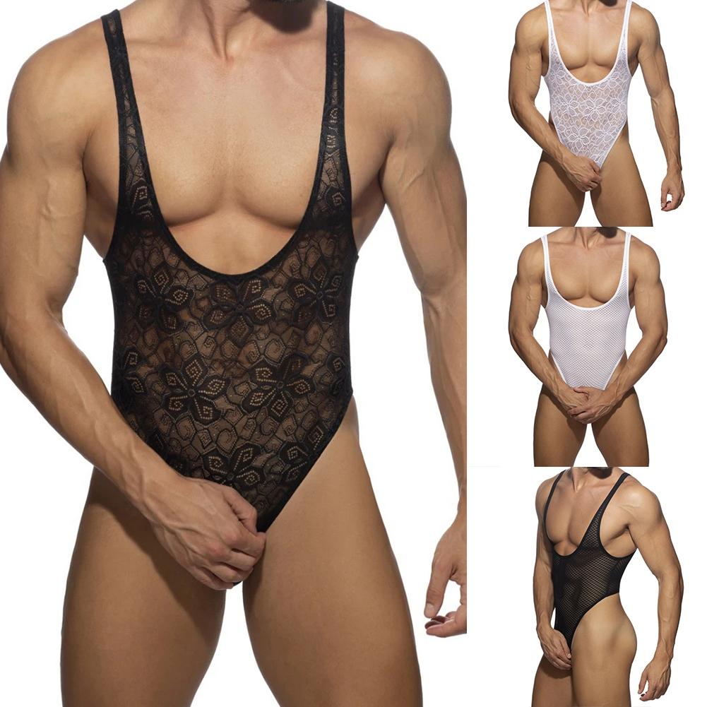 Bodysuit Sissy Lingerie Men Breathable Crossdress Jumpsuit