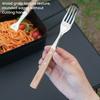 1/2Pcs Stainless Steel Folding Fork Spoon with Wooden Handle Portable Outdoor Camping Picnic Hiking Travel Food Grade Collapsible Cutlery
