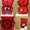 New Rotating Hugging Bear Rose Jewelry Box Eternal Flower Gift Box for Girl Mother's Day Valentine's Day Christmas Gift