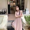 Seaside vacation French dress new female pink fairy skirt super fairy Mori suspender skirt female summer