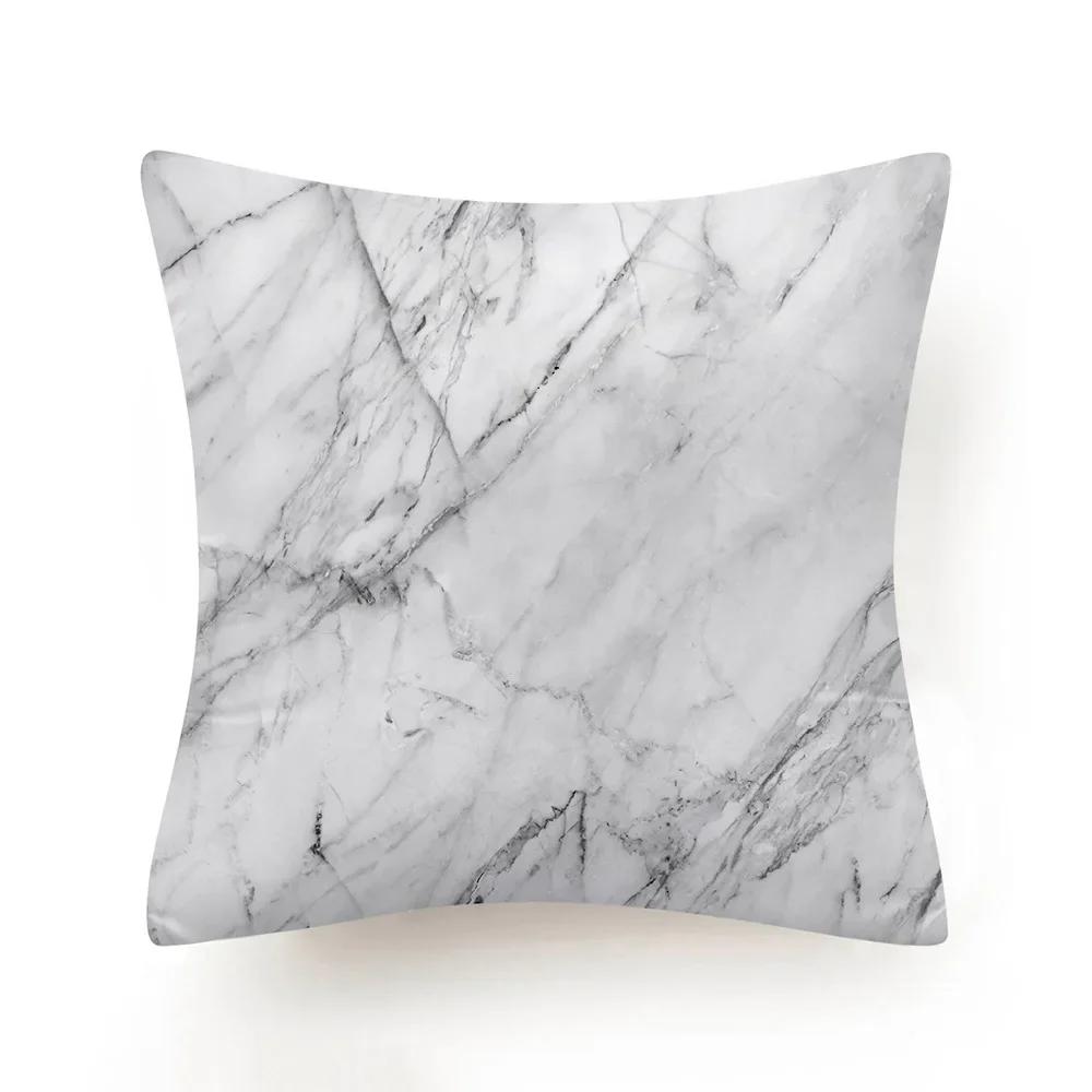 New Black White Marble Texture Cushion Cover 30X50/40X40/45X45CM Ultra Soft Lumbar Pillowcase Sofa Seat Throw Pillows Decor Home