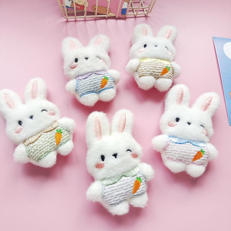 Cartoon Plush Bunny Doll Brooch For Women Cute Little Rabbit Doll Accessories Student Backpack Clothing Decoration Girls