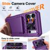 Wallet Case with RFID Blocking Card Holder Sliding Camera Cover Stand for iPhone 17 Pro Max-Purple