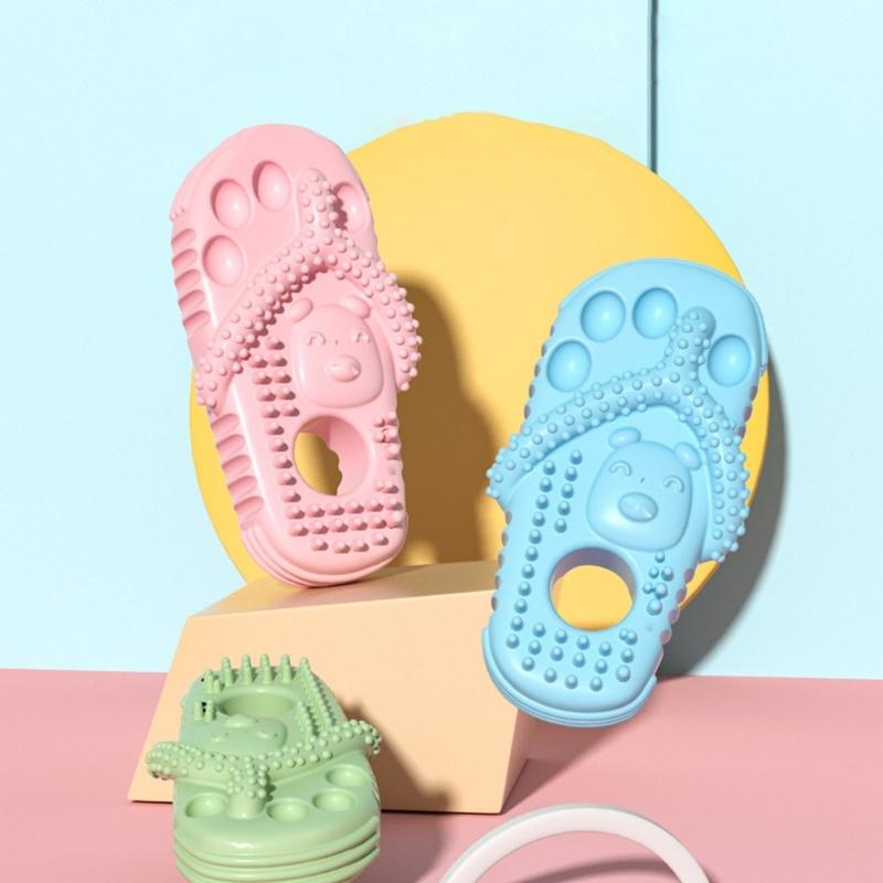 Dog Molar Supplies Dog Chew Toy Slippers Shape Tooth Cleaning Massage Point Toothpaste Pet Toothbrush Molar Pet Toy