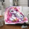 1 Stück Einhorn Hello Kitty Decke Leichte Flanell-Kuscheldecke für Sofa Bett Reise Camping Wohnzimmer Büro Couch Sessel
