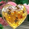 Heart Shaped Honeycomb and Bee Sunshine Catcher, Women's Unique Gift, Bee Enthusiast Gift, Rural Home Decoration, Wall Art,