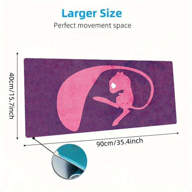 Mew Mouse Pad, Large Gaming Desk Mat, Non-slip XXL Mousepad for Laptop & Tablet, Mini PC Playmat with Stitched Edges