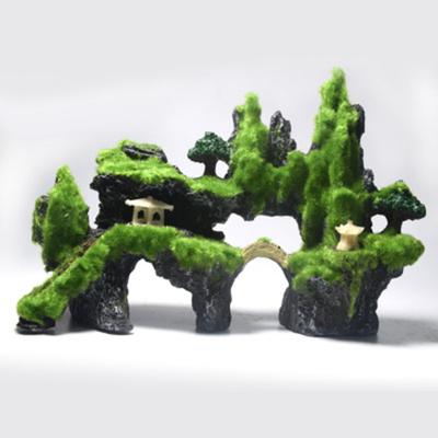 Aquarium Artificial Rockery Moss Rock Resin Stone Fish Tank Hiding Cave Decor