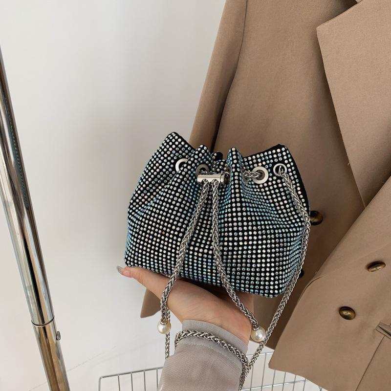 Internet Celebrity Hot Diamond Mini Small Bag Women's Bag 2025 Spring and Summer New Models This Year Popular Chain Messenger Bag Bucket Bag