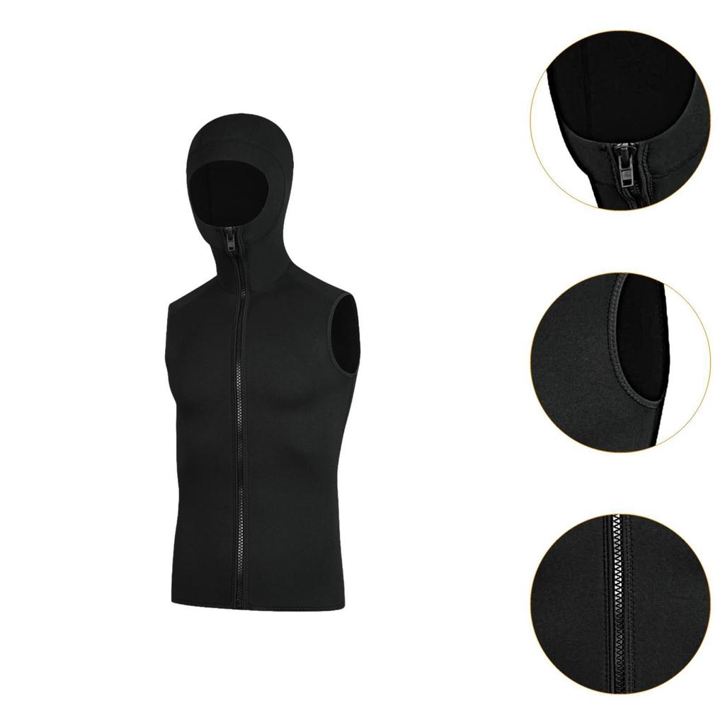 Wetsuit Hooded Vest Top Zipper Gift Versatile Thermal Neoprene Diving Vest for Canoeing Snorkeling Kayaking Swimming Surfing