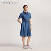 Tommy Hilfiger Women's A-Line Braided Tie Denim Shirtdress