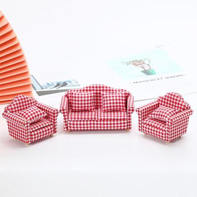 1:12 Dollhouse Furniture Set Miniature Seat Sofa Armchair, Kid Toy Simulation Living Room Furniture,